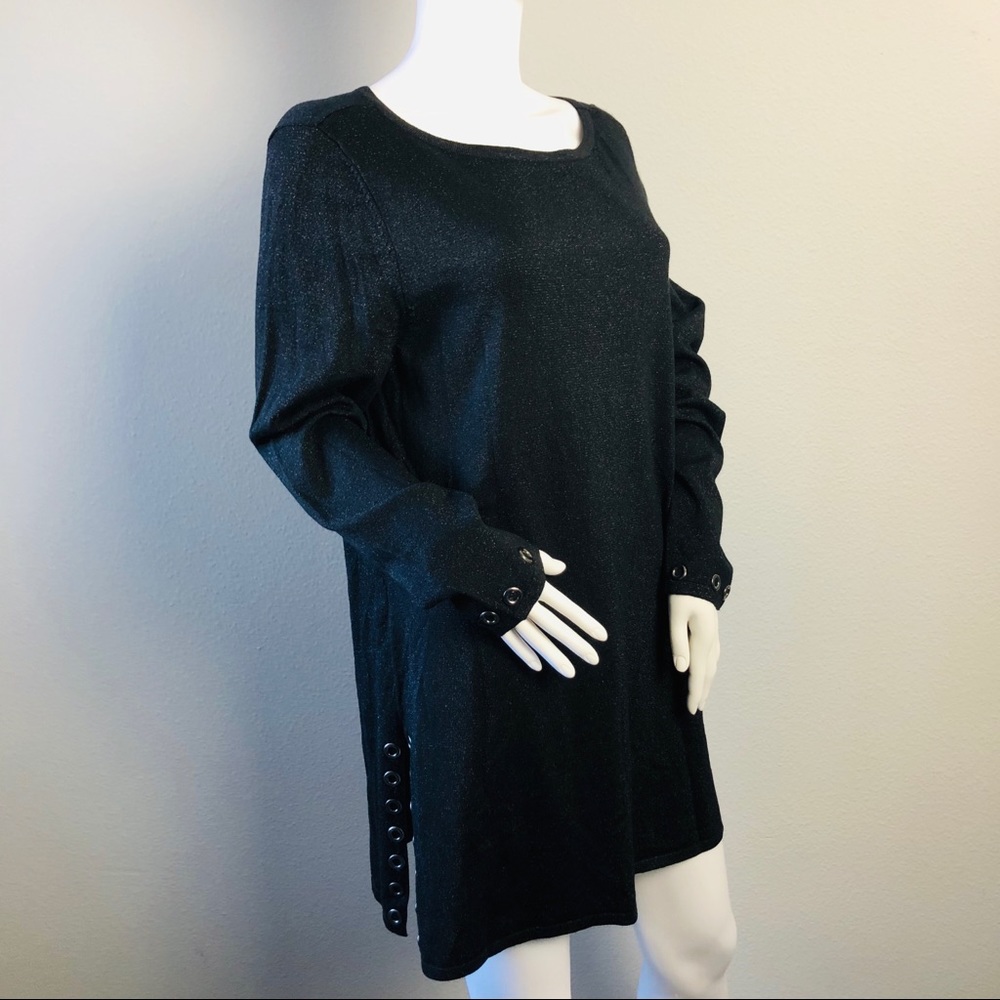 Black Harper Lane Mini Dress W/ Splits Stretchy